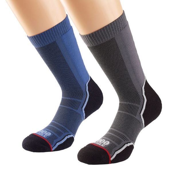 1000 Mile Trail Twin Pack - 2 Paia Calzini Da Corsa Uomo In Lana Merino, Imbottiti E Traspiranti