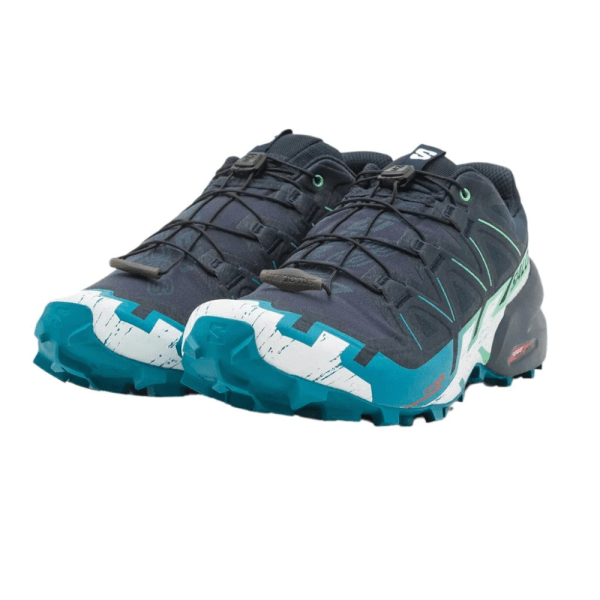 Men's Salomon Speedcross 6 Shoe (Carbon/Tahitian Tide/White)