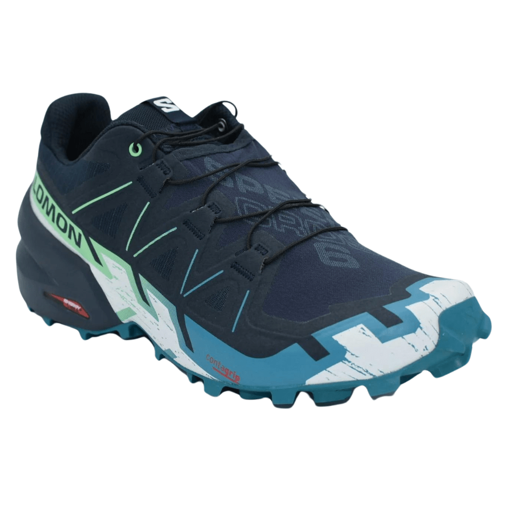 Men's Salomon Speedcross 6 Shoe (Carbon/Tahitian Tide/White)