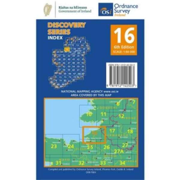 Ordnance Survey Ireland Discovery Series 16 6th Edition