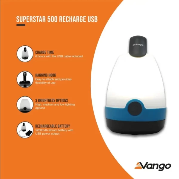 Vango Superstar 500 Rechargeable Lantern