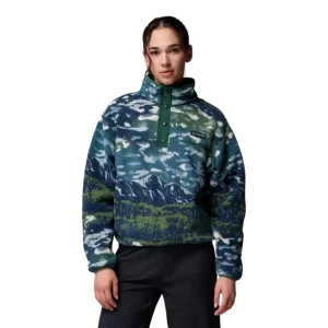 Women's Columbia Helvetia II Cropped Sherpa Half Snap Printed Fleece