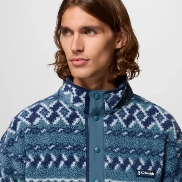 Columbia Men's Helvetia II Printed Half Snap Fleece - Everblue KnitknotColumbia Men's Helvetia II Printed Half Snap Fleece - Everblue Knitknot