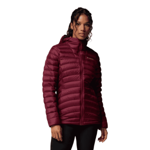Women's Columbia Corelite Down Hooded Jacket - Rich Wine