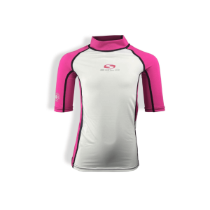 Sola S/S UV Kids Rash Vest - Hibiscus
