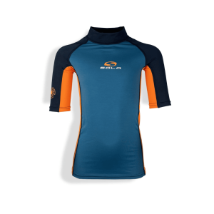 Sola S/S UV Kids Rash Vest - Petrol Blaze